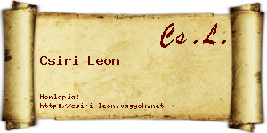 Csiri Leon névjegykártya